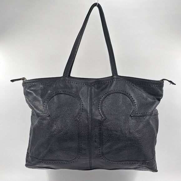 Tory Burch Amalie Slouch Leather Shoulder Tote Black Leather - Picture 7 of 16